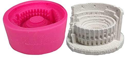 kasmole Molpara Vela Coliseo - Molen Coliseo Duradero Lindo 3D para Resina,Moldes Silicona Coliseum para jabón aromaterapia Yeso, Arcilla, decoración Pasteles, decoración