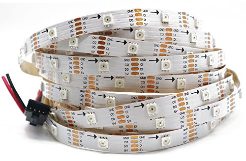 APA102C SK9822 RGB Adressierbares Streifenlicht 16.5ft 5m 30 Pixel/LEDs/m 150 LEDs 5050 SMD LEDs Nicht wasserdicht IP20 DC5V Weiß PCB