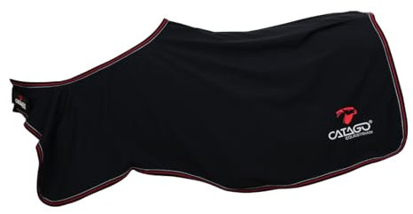 Catago Reitdecke für Pferd, Schwarz, Einheitsgröße, Winter, Softshell, Fleece