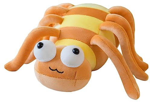 Kreative Plüsch Kuscheltier Spinnen Plüschtier Lustig Stofftier Plüschtier Tier Kissen Puppe Kinderspielzeug Geburtstagsgeschenk für Familie und Freunde (Gelb,50cm)
