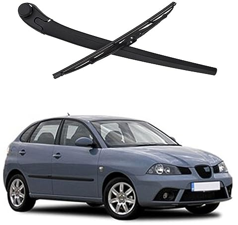 Heckwischerarm Heckscheibenwischer für Seat Ibiza 6L 6J 2002-2012, Hinterer Scheibenwischerarm und Blatt Set Gummi Reinigungsfenster Ersatzteile