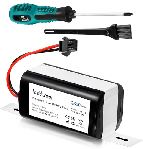 Battsea Batteria sostitutiva 14.8V 2800mAh, compatibile con Eufy RoboVac 11S, 11S Plus, 11S MAX, 12, 15C MAX, 15C, 25C, 30, 30C MAX, G10 Hybrid, G20, compatibile con Ecovacs Deebot N79 DN622