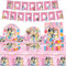 Partygeschirr Kindergeburtstag, 41 Stück Party Deko Geburtstag Dog Geburtstag Dekoration Rosa Geburtstagsdeko Party Set Inklusive Banner, Tischdecken, Teller und Servietten