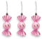Generico 3X Pezzi di Caramelle Pendenti con Ciondoli per Decorazioni Albero Natale Rosa 12.5x4x12 cm