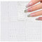 8 Sheets Self-Adhesive Heart Star Moon Pattern Valentines Day Nail Art Decal Silver Supplies Decoration for Women Girls