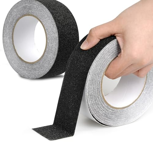 Monemey Antirutsch Klebeband, 10M x 5cm Antirutschstreifen, Stark Sicherheitsband rutschfest, für Treppen, Leitern und rutschige Böden innen und außen (2 Rollen)