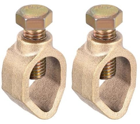 sourcing map Ground Rod Clamp Grounding Clamps 5/8 Wire Connector Great for Pipe Range Pack of 2