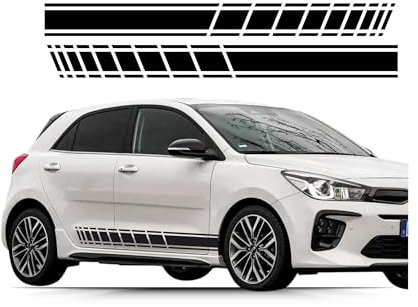 Klebekönig Seitenstreifen Autoaufkleber - Racing Sport Set 2-Teilig - Rallystreifen Tuning Aufkleber 160x15cm Sticker für Auto Auto-Aufkleber Fahrzeug Dekor Folie