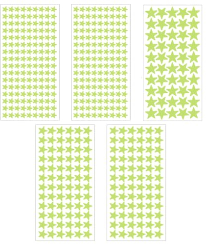 OUDQFCJ 5 pcs Star glow in the dark stickers DIY glow in the dark stars wall wall stickers for kids' room Star fluoreszierende Aufkleber Decke Wand glow in the dark Sterne