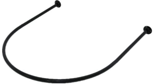 Umkleidekabinen-Vorhang, Metallstange für Bekleidungsgeschäfte, Umkleidekabinen-Vorhangschiene, U-förmiger Ring, Regal (Farbe: Schwarz, Größe: 90 x 90 cm)