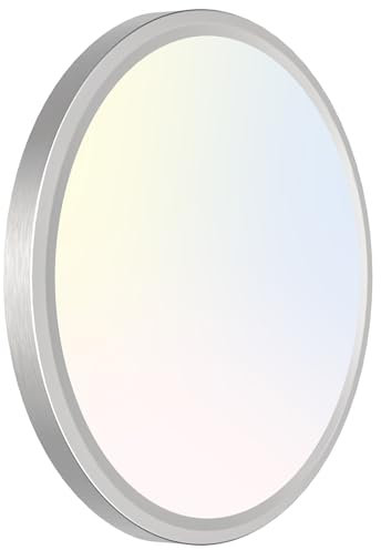 libtit Led Deckenleuchte Silber 15W,18CM Flach Deckenlampe, Rund Hell 3000K Warmweiss 4000K Neutralwei 6500K Kaltweiss, Klein Modern Badlampe für Decke Flur Küche Badezimmer