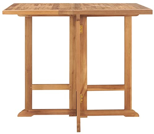 HETFTJN Bierzelttisch Stehtisch Outdoor Biertischgarnitur Terrassentisch - Klappbarer Garten-Esstisch 90x90x75 cm Massivholz Teak für Garten Outdoor Aufenthaltsraum Terrasse