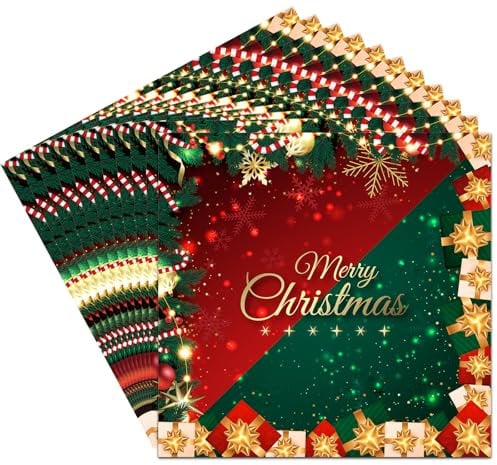 ZOCONE Servietten Weihnachten 60 Stück Tischdeko Weihnachten Servietten Motiv Weihnachte Thema Party Servietten Papierservietten 33x33cm Christmas Napkins Weihnachtliche Tischdeko