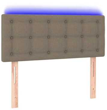 Tidyard LED Kopfteil für Bett, Kopfenden Betthaupt Bettkopfteil,für Bett,Wand,Schlafzimmer,Rückenlehne für Bett, Taupe 100x5x78/88cm Stoff1