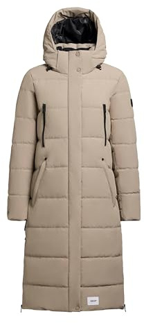 khujo Damen Wintermantel Dani2 Winterjacke Daunenjacke Steppmantel Mantel (DE/NL/SE/PL, Alphanumerisch, L, Regular, Regular, Dani-Greige)