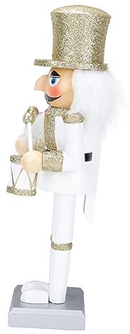 CAXUSD Christmas Desktop Decoration Wooden Nutcracker Puppet Walnut Decor Large White Nutcracker Soldier