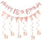 ALEGRE 18 Geburtstag Deko Banner Luftschlangen Set, Deko 18. Geburtstag Mädchen, 18. Geburtstag Deko Rosegold, 18 Geburtstag Girlande Spiralen, Deko 18 Geburtstag, Deko zum 18 Geburtstag Luftschlangen
