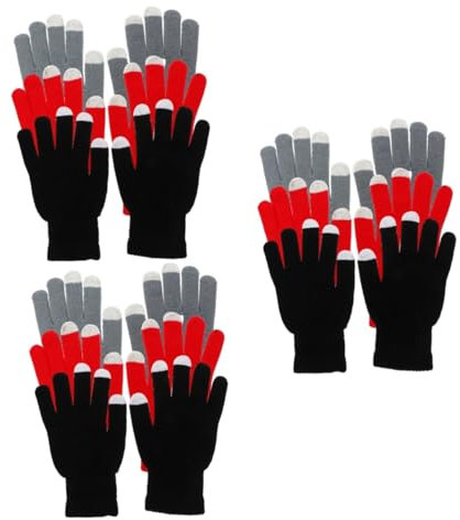 TENDYCOCO 3 Sätze 3 Sets Touchscreen Handschuhe Outdoor Wanderhandschuhe Fahrradhandschuhe Laufhandschuhe Mountainbike Handschuhe Brillenhalter Federgriff Handschuhe 3 Paare * 3