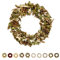PHILARO Weihnachtskranz Holy Night Gold-Grün Ø ca.29cm - kein Plastik I Trockenblumen Premium Qualität aus Europa - Türkranz - Tischkranz - Wandkranz - Trockenblumenkranz
