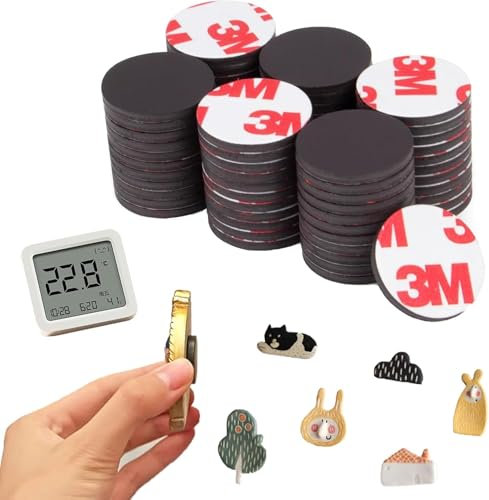 CALLYSONIC Magnete zum Kleben, Magnetplättchen, Magnetplättchen Selbstklebend, Magnet Klebepads, Magnete Selbstklebende Stark, Runde Klebemagnete, Kühlschrankmagnete, Tafelmagnete, 26 Stück