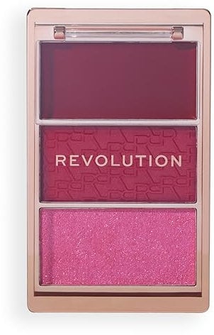 Revolution, Blush Icon Palette (My Cherry Truth), Creme- & Puder-Rougepalette, Hochpigmentiert, 3 Farben, My Cherry Truth, Tierversuchsfrei & Vegan