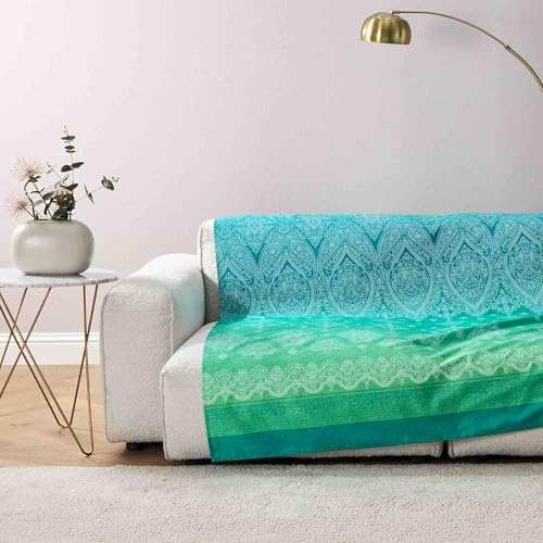 Bassetti Kerala Foulard aus 100% Baumwolle in der Farbe Perla G1, Maße: 180x270 cm - 9330038 Smaragd V1, Maße: 180x270 cm - 9332287