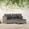 Fasba Gartenmöbel 3-TLG. mit Kissen Lounge Sofa Sitzgruppe Gartenset Rattanmöbel Sitzgarnitur Gartensofa Garnitur Grau Poly Rattan