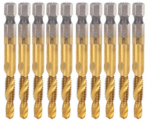 M6 Combination Drill Taps Set Versatile Drilling Capability Designed for Long-Lasting Performance 10PCS Tapping Bits 6mm M6 Hex Shank Screw Taps