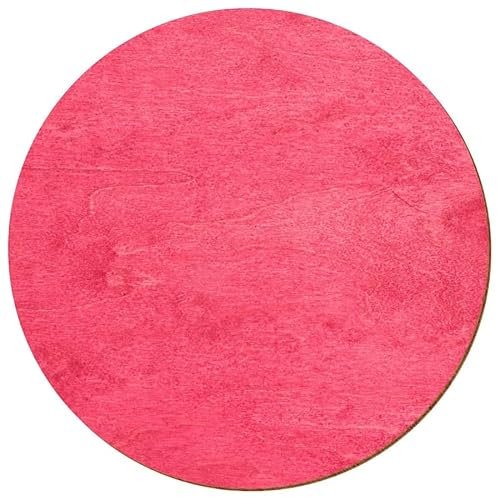 Rondelles en bois - Rose foncé - 3 à 50 cm - Laqué des deux côtés - En contreplaqué de bouleau de 3 mm - Dimensions : 10 cm - Lot de 1 pièce