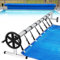 QEENTOE Enrollador de aluminio y acero inoxidable, sistema de enrollado para láminas de piscina y lámina solar de 300 a 570 cm, dispositivo de desenrollado con mango giratorio para cubrir lonas de