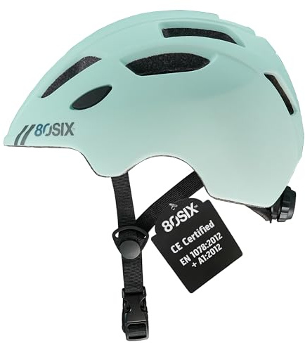 80SIX cykelhjälm för barn, lätt, justerbar passform, åldrarna 2+, M/L, Aqua | CE-certifierad, cykelhjälm för barn för åldrarna 2+, för pojkar och flickor, perfekt för cykling, skateboard och