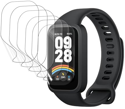 nvskvd 6 Piezas Protectores Pantalla para Xiaomi Smart Band 9 Active | Hidrogel Película HD Transparente Flexible Suave, Tacto de alta sensibilidad, Resistente a arañazos (NO vidrio templado)