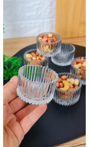 Set di 6 ciotole per salse – in vetro o bambù – Mini ciotole per ketchup, maionese, salse, salse, marmellata, miele, burro, snack, noci, antipasti e dessert – Piccole ciotole da portata