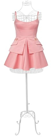 Apriltop Schneiderpuppen mit Stauraumfach, Höhe 154 cm, Metall Weibliche Schaufensterpuppe, für Bekleidungsgeschäfte, Schneidereien, Umkleidekabinen (Weiß)