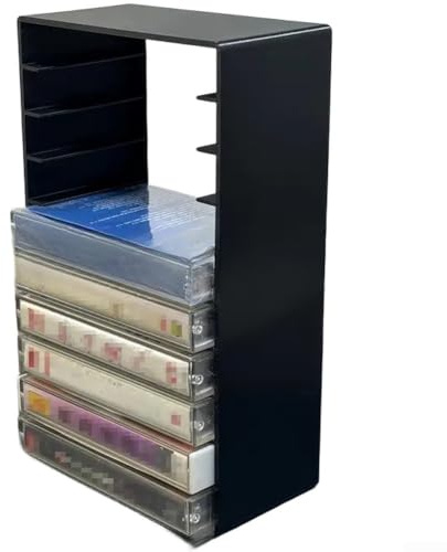 Marchfunny Kompakte Retro-Kassetten-Aufbewahrungsbox mit magnetischem Klappdeckel, entworfen, um bis zu 10 Kassettenbänder zu halten und zu schützen, mit sicherem Verschluss und einfachem Zugang