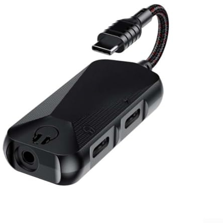 Feeshoppher Carte son externe USB C 3 en 1 avec charge rapide et boîtier ABS pour une performance audio améliorée sur téléphones portables et jeux sur PC Petit adaptateur audio portable de type C avec