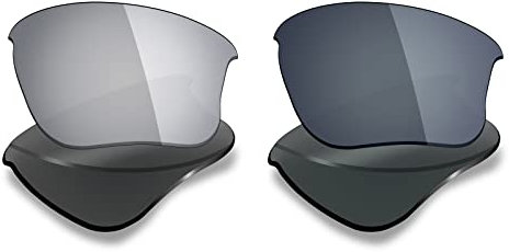 MRY 2 Paar Polarisierte Ersatz-Gläser für Oakley Flak Jacket XLJ Sonnenbrille – Reiche Option Farben, Silver Titanium & Black Iridium