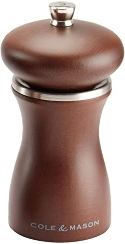 Cole & Mason HS0445P Sherwood Forest | Dark Wood | Salt Mill | Precision+/Adjustable Grind | Stained Beech Wood | 120mm | Single | Includes 1 x Salt Grinder | Lifetime Mechanism Guarantee