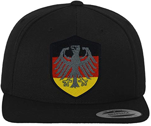 FanShirts4u Classic Snapback DEUTSCHLAND/ADLER mit Wappen Baseball Cap GERMANY (schwarz/Wappen schwarz)
