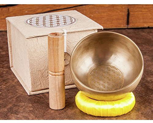 Bol chantant « Fleur de vie » dans une boîte cadeau - Diamètre : 9,5 cm - Accessoires ésotérisme.