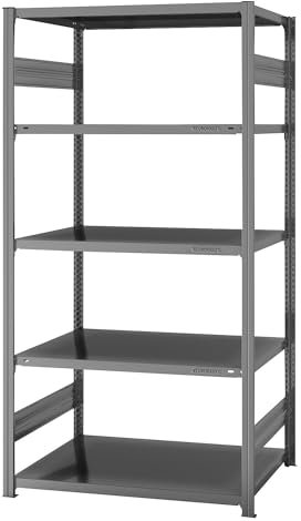 eurokraft | System-Steckregal | Bauart mittelschwer | Regalhöhe 2000 mm | Grundregal | Breite x Tiefe 1000 x 800 mm