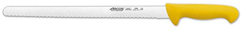 Arcos Serie 2900 - Caja 6 uds Cuchillo Pastelero Flexible - Hoja Serrada de Acero Inoxidable NITRUM de 350 mm - Mango inyectado en Polipropileno Color amarillo (6 UDS)