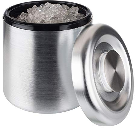 Buddy´s Bar - Eisbox, hochwertiger Eiswürfelbehälter/Eis-Eimer mit 3 Litern Fassungsvermögen, Eisbehälter Aluminium - 18,5 cm x 18,5 cm x 20 cm, nicht spülmaschinengeeignet