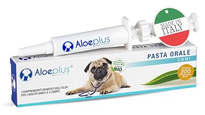 ALOEPLUS Hunde Oralpaste 15ml - Energetisches und Entgiftendes Ergänzungsfuttermittel mit Aloe Arborescens BIO, Stärkt die natürlichen Abwehrkräfte von älteren Hunden und Welpen