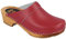 Vollsjö Dame Holzschuhe Leder Clogs EU, Lackleder-Rot,36
