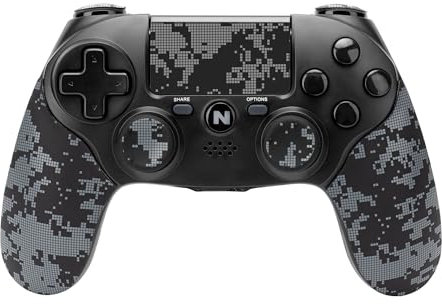 NITHO ADONIS Wireless Controller Gamepad Compatibile con PS3/PS4/PC, Altoparlante Integrato e Presa Audio per Cuffie, Joystick a Doppia Vibrazione con Touchpad e Sensore X-Y e Sensori a 6-Assi (Camo)