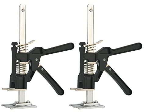 2 Stück Arbeitssparender Keramikfliesen Höhenverstellung Ganzstahl Hebevorrichtung Multifunktionale Handheber Türanheber Gipsblatt Reparatur Modelle Türheber für Gipskartonplatten (C)
