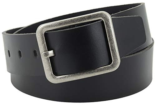 Vascavi Ledergürtel, 4,5 cm breit, Echtes Leder, Unisex Gürtel für Damen und Herren, MADE IN GERMANY, AM62-PL-Schwarz-115