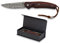 Martinez Albainox AB Navaja con hoja de dasmasco, hoja de damasco de 7 cm y empuñadura de madera natural Caza, Pesca, Camping, Outdoor, Supervivencia y Bushcraft + Portabotellas de regalo