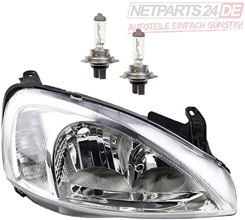 Johns, Scheinwerfer H7/H7 System V rechts kompatibel zu Opel Corsa C -03 inklusive 2x H7